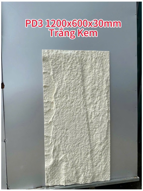 Tấm PU giả đá màu trằng kem có độ dày 30mm