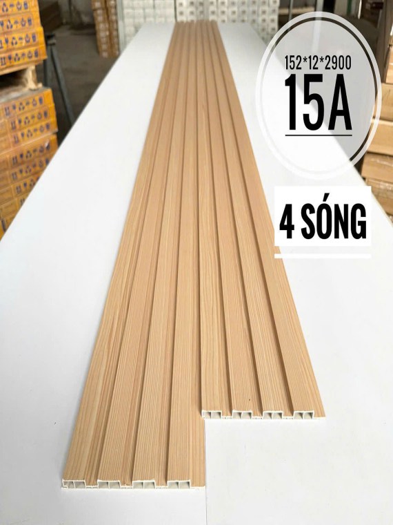 Lam nhựa ốp tường 4 sóng thấp 12mm