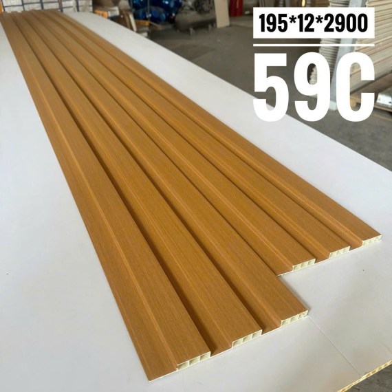 Lam nhựa ốp tường giả gỗ 3 sóng thấp 12mm, mã màu 59C