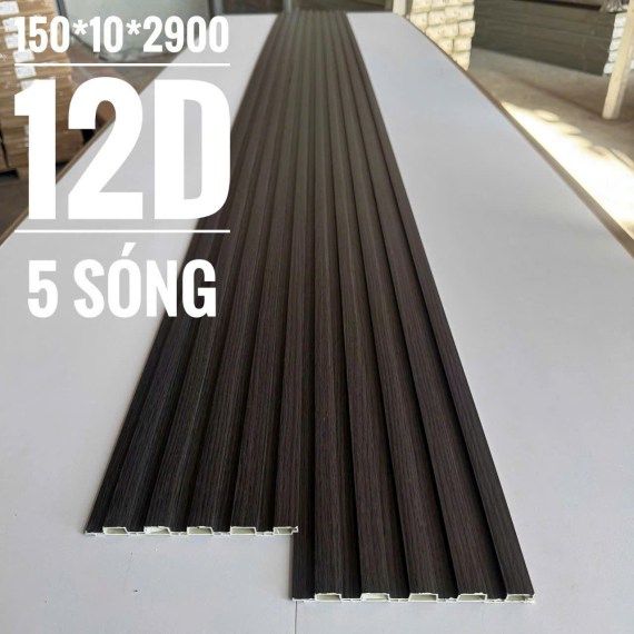 Lam nhựa ốp tường 5 sóng thấp 10mm. Mã màu 12D