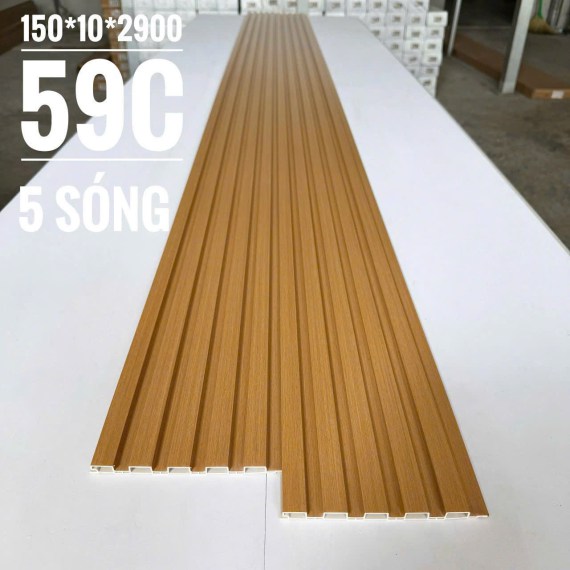 Lam nhựa ốp tường 5 sóng thấp 10mm. Mã màu 59C