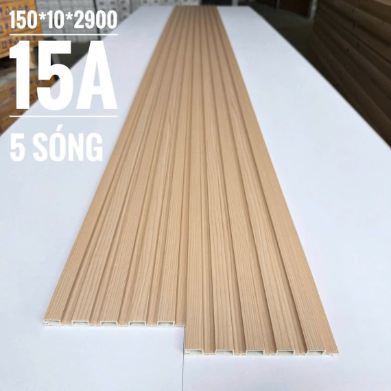 Lam nhựa ốp tường 5 sóng thấp 10mm. Mã màu 15A