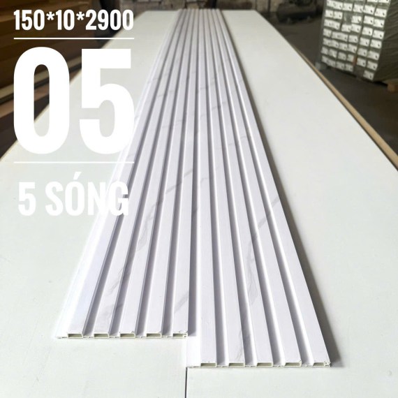 Lam nhựa ốp tường 5 sóng thấp 10mm. Mã màu 05