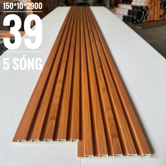 Lam nhựa ốp tường 5 sóng thấp 10mm. Mã màu 39